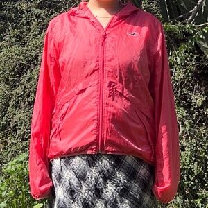 Vibrant coral pink windbreaker Jacket